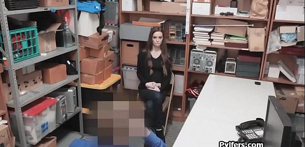  Tall super slim brunette sucks dick at the office